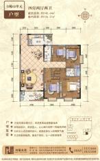 鸿福名苑4室2厅户型图