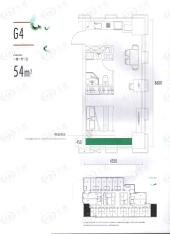 沈阳城开中心1室1厅1卫户型图