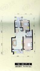 海逸公寓一期房型: 二房;  面积段: 86.68 －99.69 平方米;
户型图