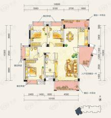 联发旭景3室2厅2卫户型图