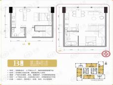 自贸环球公馆B-1户型户型图