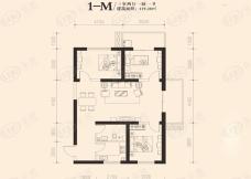 东岸阳光119平米三室两厅一厨一卫户型图