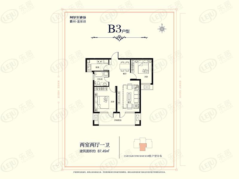 荣盛阿尔卡迪亚霸州温泉城户型出炉 起价约8300元/㎡ 户型面积70.75~117㎡