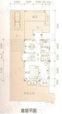 珠江东岸B联排别墅首层平面图5室3厅5卫1厨户型图