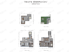 奥园云璟中叠A2户型户型图