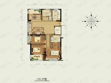 天都城·滨沁公寓3室2厅2卫户型图