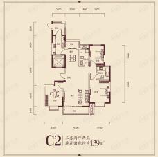 广电天韵3室2厅2卫户型图