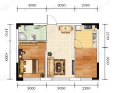 万龙世纪城2室2厅1卫户型图