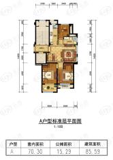 绿城米蘭公馆2室2厅1卫户型图