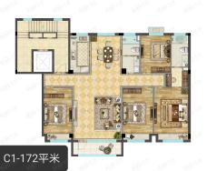 白金翰宫3期 墅境学府C1户型户型图