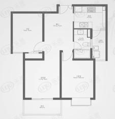 五月花都荟豪庭02单元风范2室2厅1卫户型图