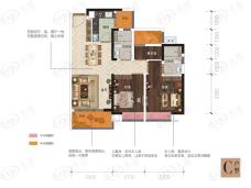 旭辉城2室2厅2卫户型图