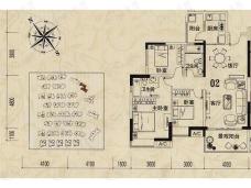 誉江华府4座02户型户型图