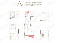 西站华府4室2厅2卫户型图