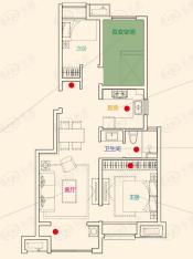 苏州魅力花园小高层2+1室户型图