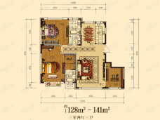 华西御园128-141平户型图