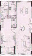 创智天地房型: 一房;  面积段: 90 －100 平方米;
户型图