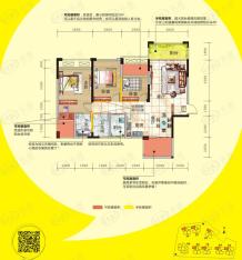 冠泰中隐小城3室2厅2卫户型图