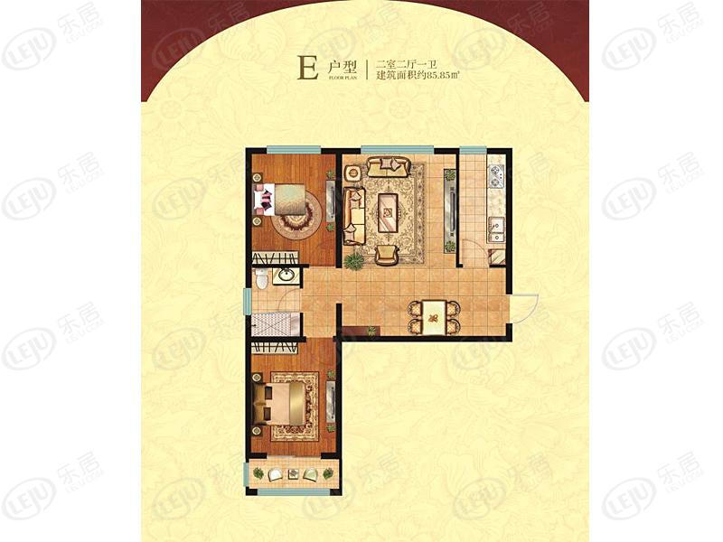 京西花园户型介绍 户型面积82.79~133.41㎡ 起价约7900元/㎡