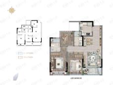 奥园华景川上锦宸府3室2厅2卫户型图