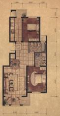 长安10号房型: 二房;  面积段: 100 －120 平方米;户型图