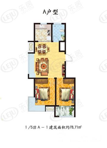 裕升大唐华府住宅,商铺户型解密 户型面积80.16㎡