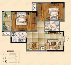 宏光星公馆2室2厅1卫户型图