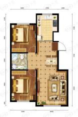 都市邻里2室2厅1卫户型图