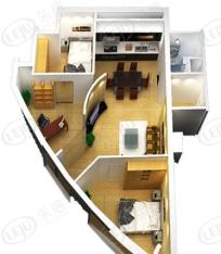 海泰国际公寓三室户型户型图