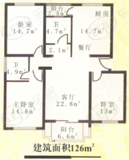 住友名人花园房型: 三房;  面积段: 108.3 －148 平方米;
户型图