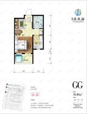 格林康泉府1室1厅1卫户型图