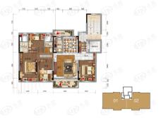 碧桂园龙熹山YJ140-01/02座E户型户型图