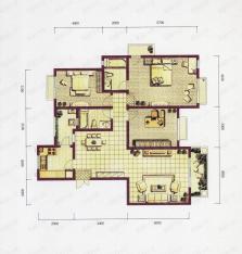 江与城三房二厅二卫-套内面积119.69平方米-1套户型图
