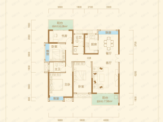 宝基·壹方玖誉6#栋K户型户型图