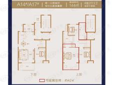 国贸天成A14#/A17#144㎡户型户型图