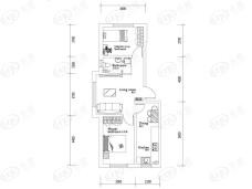 万龙台北明珠60.06㎡2室1厅1卫户型图