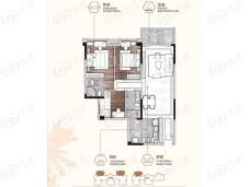广州碧桂园·樾时光3室2厅2卫户型图