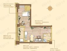 名悦公馆1室1厅1卫户型图