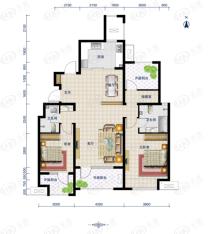 锦绣花苑P两室两厅两卫户型图