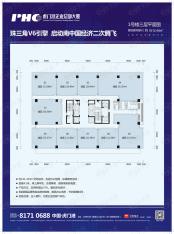 虎门港企业总部大厦1室1厅1卫户型图