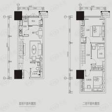 海伦广场3室2厅1卫户型图