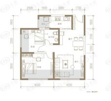 旗远锦樾2室2厅1卫户型图