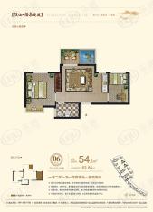 溪山温泉度假村54.5平米户型户型图