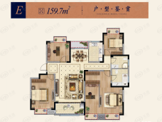 铜陵东方蓝海4室2厅2卫户型图