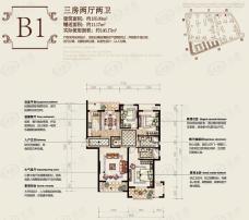 滨江六合盛世东方赛纳B1户型户型图