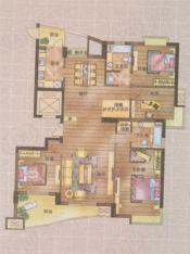 名仕家园房型: 四房;  面积段: 182 －188 平方米;
户型图