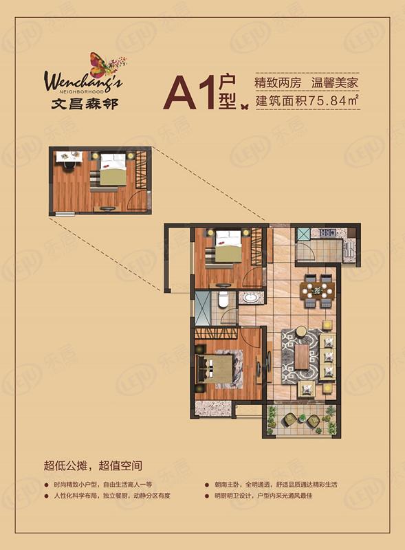 漳州市龙海区区文昌森邻开售中 户型面积75.84~119.56㎡