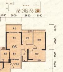 地铁金融城A4栋28-39层 06户型户型图