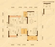泰豪南山翡翠121.77-130.91平米的3+1房2厅2卫户型图