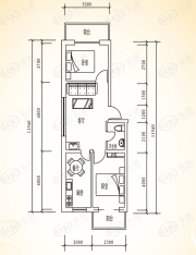 一品江城一品江城 户型图 2室1厅1卫 63平米户型图